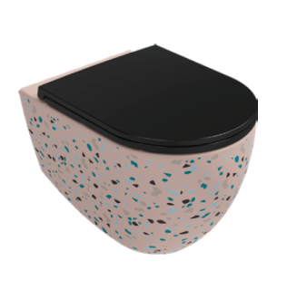 Подвесной унитаз Isvea Infinity 10NF02001SV-2S-TRZ безободковый крышка микролифт лососевый Terrazzo